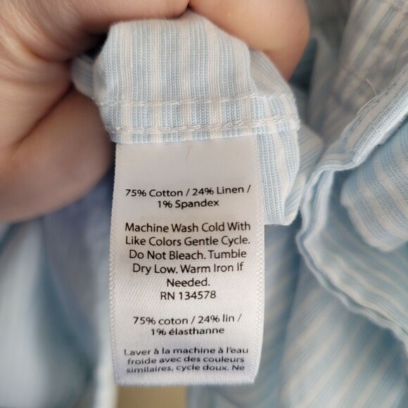 Vineyard Vines Mens Button Down Shirt Size XXL Slim Fit Murray Cotton Linen - Picture 8 of 12